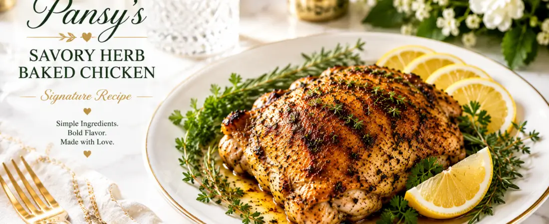 Pansy’s Savory Herb Baked Chicken