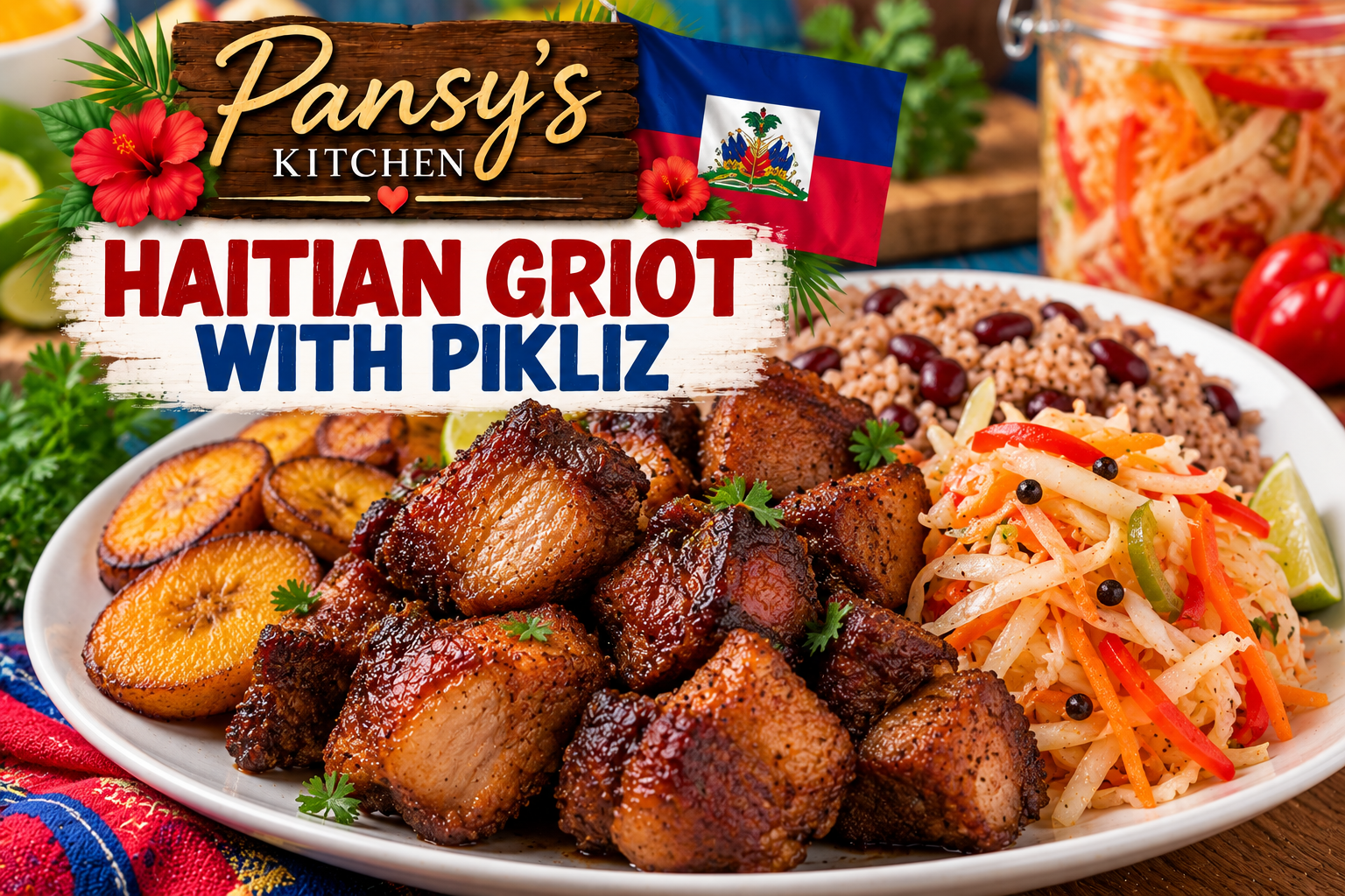Pansy’s Haitian Griot with Pikliz