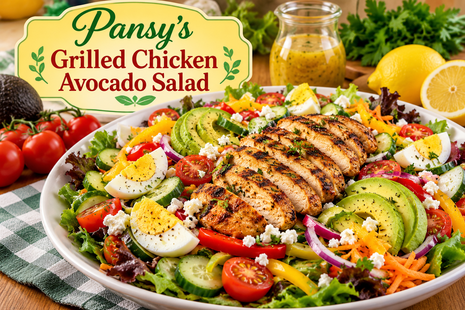 Pansy’s Grilled Chicken Avocado Salad