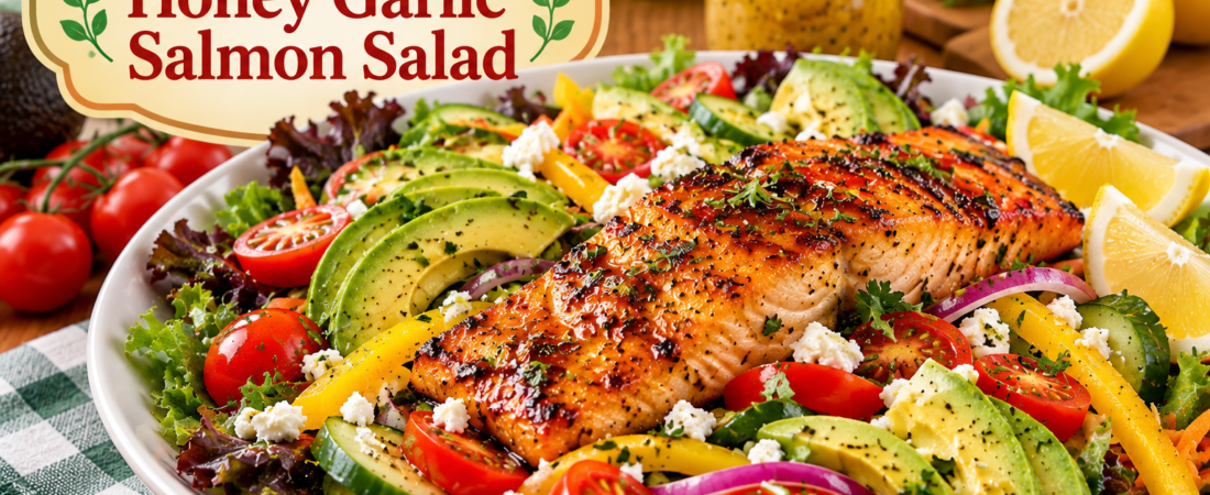 Pansy’s Honey Garlic Salmon Salad