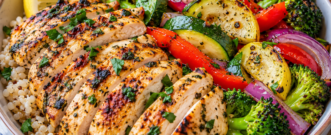 Pansy’s Lemon Herb Grilled Chicken & Vegetable Bowl