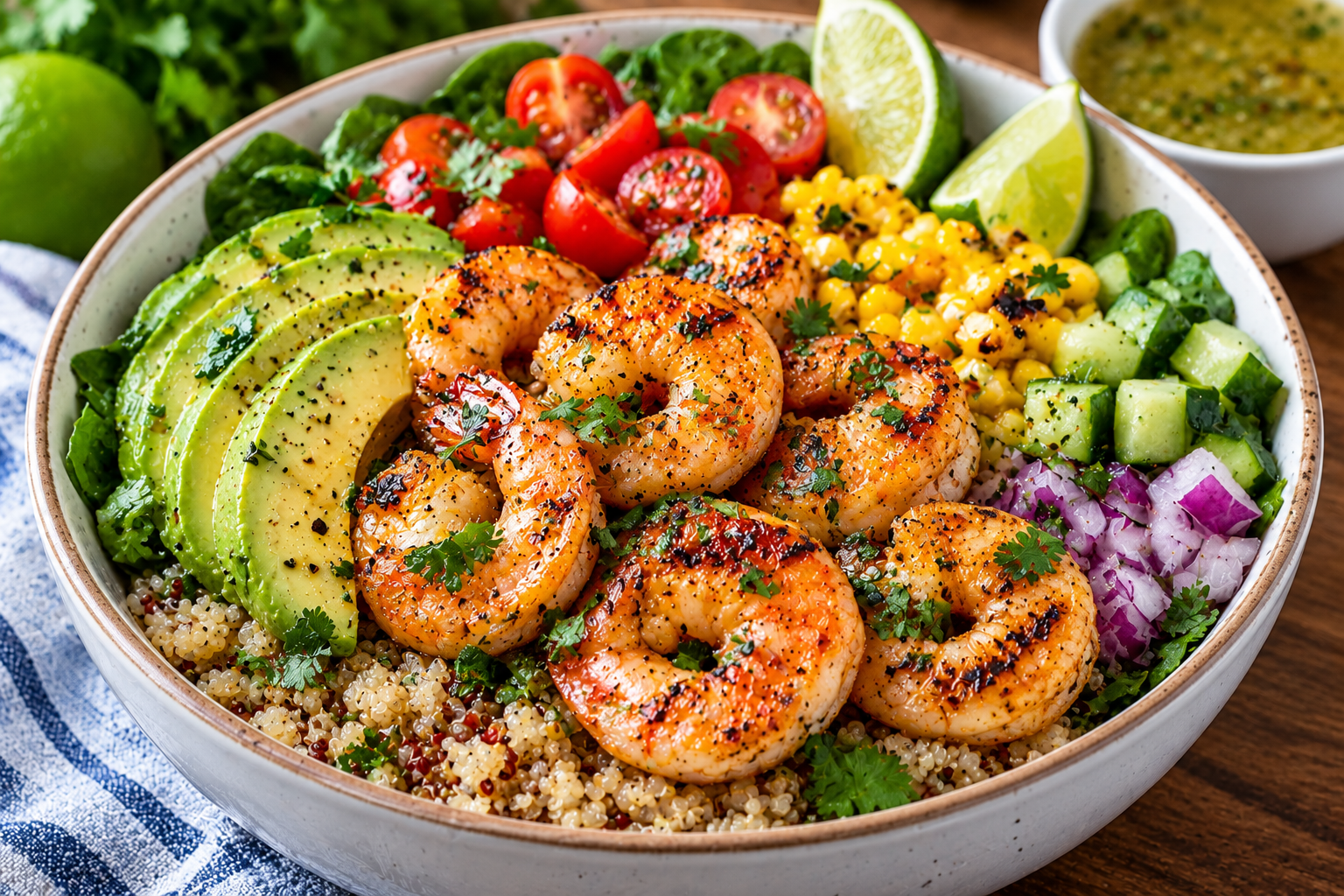Pansy’s Grilled Shrimp & Avocado Power Bowl
